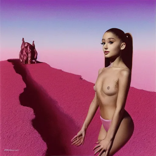 Image similar to ariana grande album cover by terry richardson, zdzisław beksiński and Igor Kieryluk, 4k high quality best