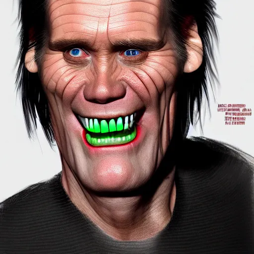 Image similar to jim carrey is fused into a meat stick, hyperdetailed, artstation, cgsociety, 8 k