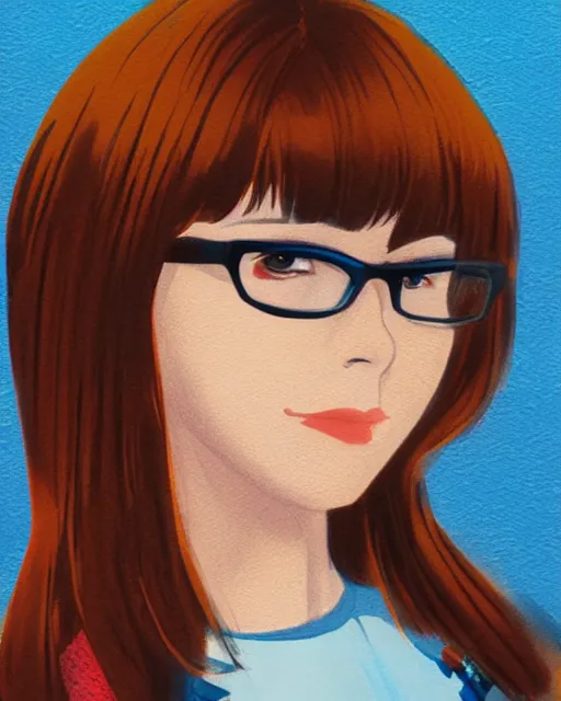 Prompt: a portrait of Velma Dinkley in the style of pixiv