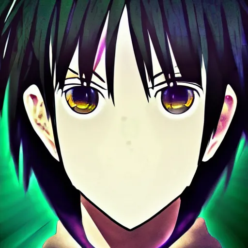 Prompt: a masterpiece portrait of Kirito from Sword Art Online, anime, glitch art, trending on DeviantArt