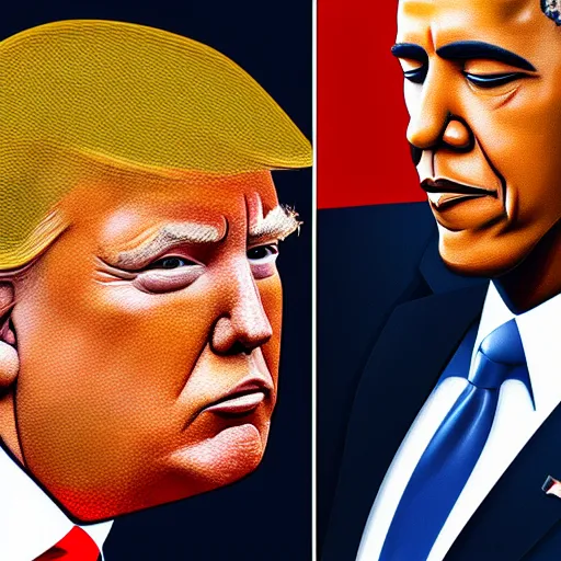 Image similar to portrait of donald trump or barack obama by greg ruthkowski