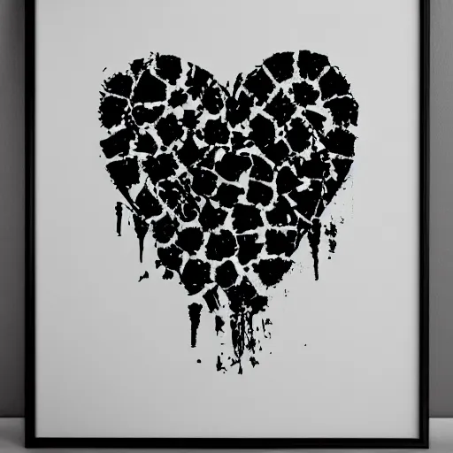 Prompt: inkblot black heart