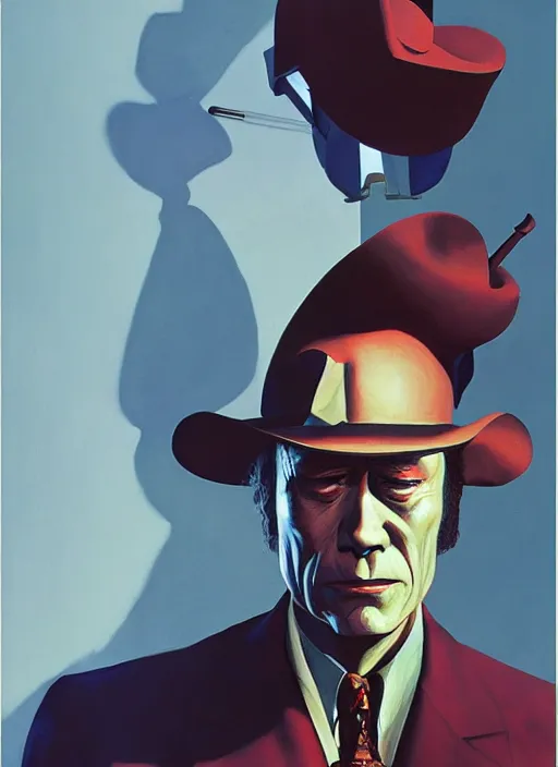 Image similar to portrait of Kolchak, detailed, coherent, painted by Edward Hopper, Wayne Barlowe, James Gilleard, airbrush, art by James Jean