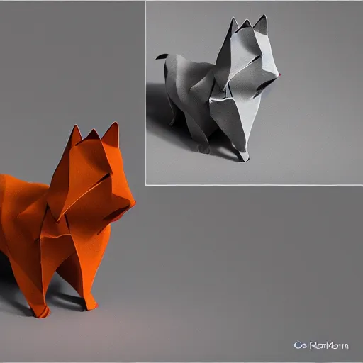 Image similar to cat origami 4 k and 8 k, hdr, photorealistic, quality and detail