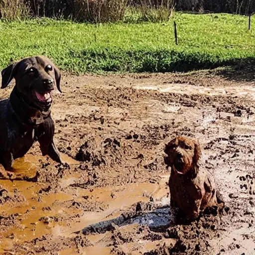 Image similar to dog play in mud