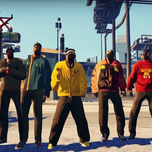 Image similar to Wu-tang clan in GTA 5 4k