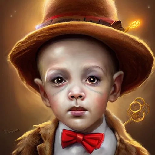 Image similar to epic professional digital airbrushed portrait art of a cute baby giraffe dressed as a magician,, best on artstation, cgsociety, wlop, Behance, pixiv, cosmic, epic, stunning, gorgeous,, masterpiece by Dorian Cleavanger and Stanley Lau,