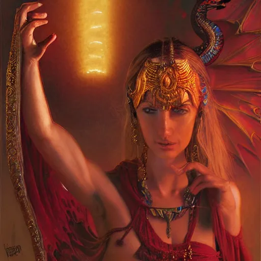 Prompt: cute female bellydancer dragon, ultra realistic, anthropomorphic, stuning 3 d render, masterpiece, glowing holy aura, by donato giancola and greg rutkowski and wayne barlow and zdzisław beksinski, realistic face