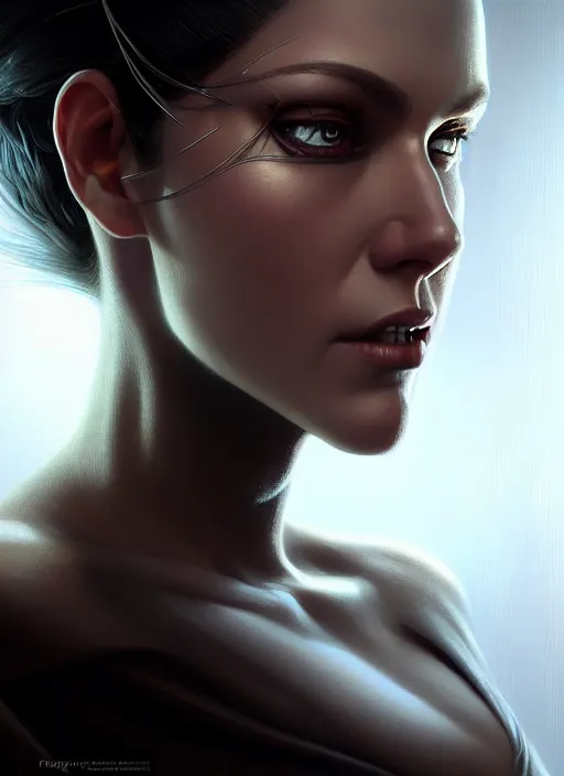 Image similar to closeup portrait shot of faith connors from mirror's edge, intricate, elegant, highly detailed, centered, digital painting, artstation, concept art, smooth, sharp focus, illustration, artgerm, tomasz alen kopera, peter mohrbacher, donato giancola, joseph christian leyendecker, wlop, boris vallejo