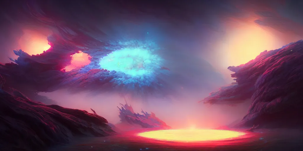 Prompt: two stars are collapsing into each other causing everything else around them to distort in a psychedelic mushroom way, extremely detailed digital painting, in the style of fenghua zhong and ruan jia and jeremy lipking and peter mohrbacher, mystical colors, rim light, beautiful lighting, 8 k, stunning scene, raytracing, octane, trending on artstation