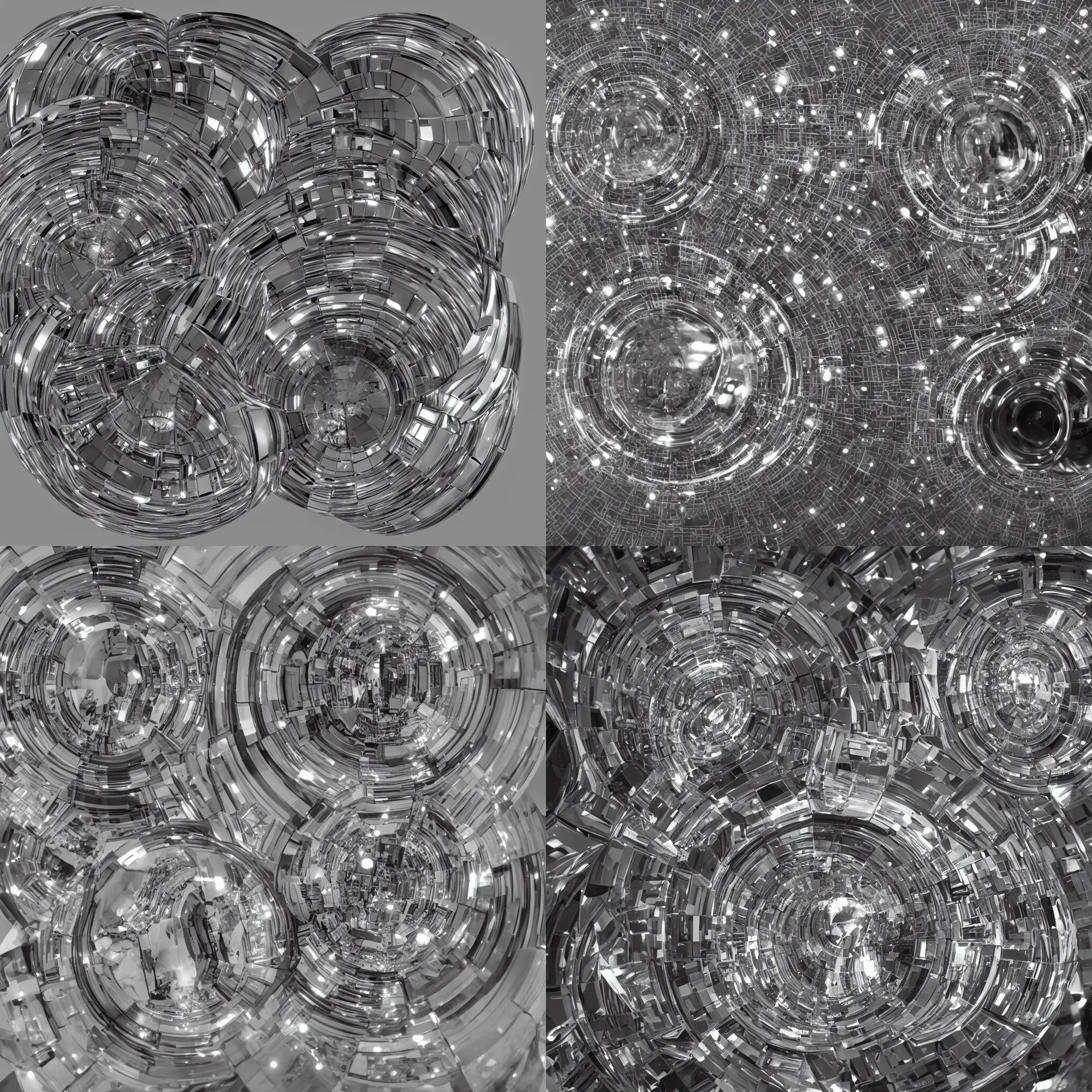 Prompt: A circular alien artifact made of mirrors, by M.C. Escher , trending on artstation, Sigma 85mm f/1.4, DSLR 8k