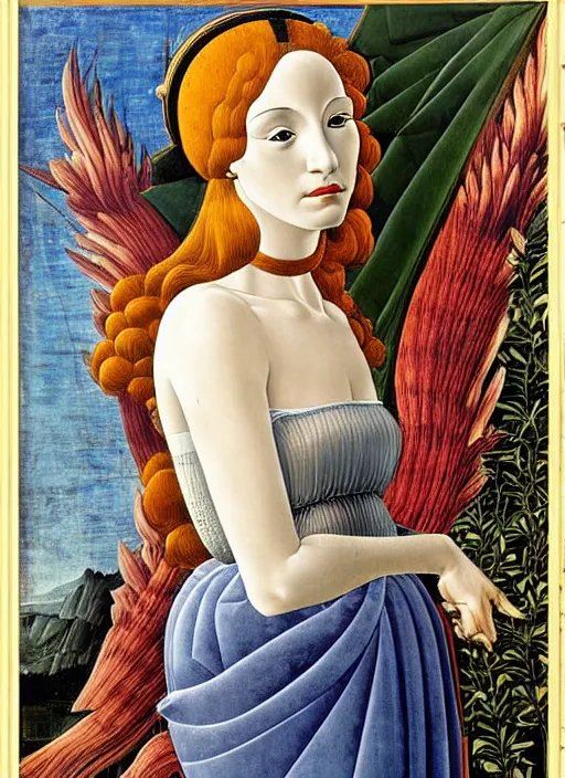 Prompt: portrait of young woman in scifi dress, art by sandro botticelli