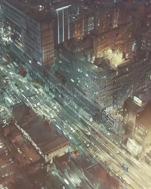 Image similar to a night rooftop scene, light from traffic in the city below, close up shot of a gangster wearing a streetwear trench coat looking at the city below, hyper realism, realistic shading, cinematic composition, realistic render, octane render, detailed textures, photorealistic, in the style of Liam Wong and Makoto Shinkai