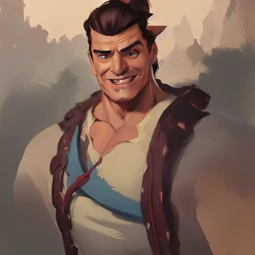 Prompt: disney gaston by greg rutkowski, featured on artstation