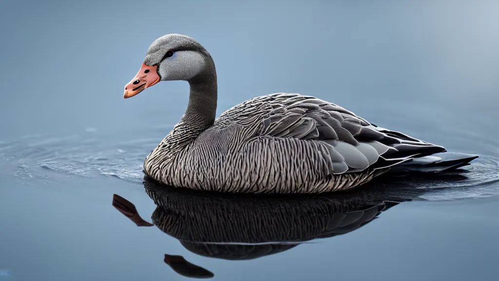 Prompt: cyberpunk greylag goose floating in space, 8k, cinematic, epic, ultra detailed, award winning, trending on artstationHD, dramatic