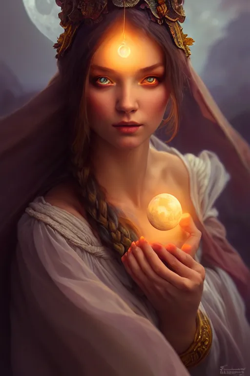 Image similar to photography alexey gurylev, serene, dreamy, moonlight, deep focus, d & d, fantasy, complex, elegant, highly detailed, digital painting, artstation, concept art, matte, clear focus, illustration, hearthstone, artgerm art, greg rutkovsky and alphonse mucha