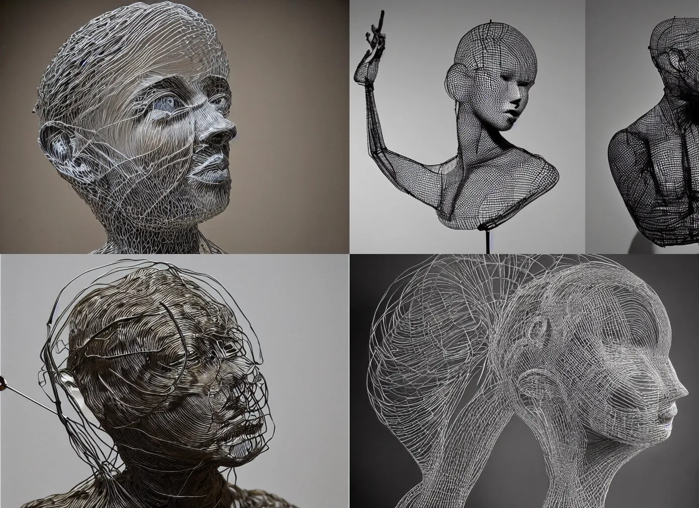 Prompt: the fascinating wire sculptures of the artist darius hulea