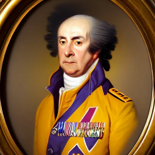 Image similar to facial portrait of the phoenix suns dictator in military uniform, 1 7 8 0, oil on canvas by william sidney mount, oil on canvas, octane render