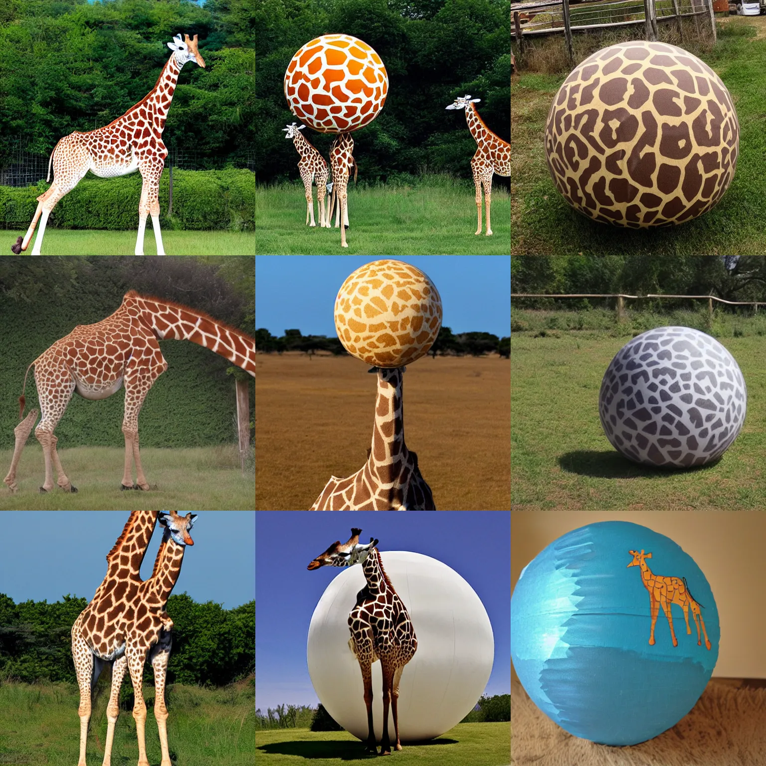 Prompt: a sphere made out of giraffe