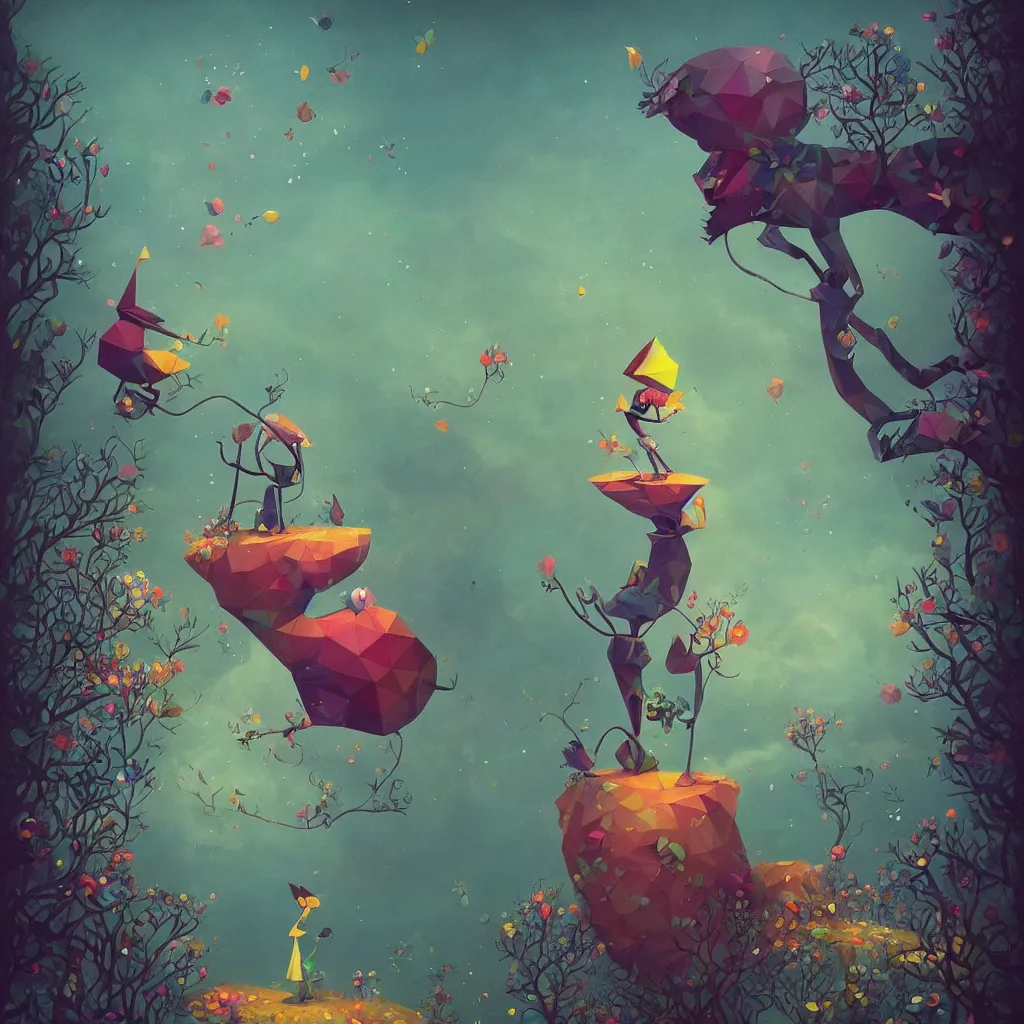 Image similar to low poly, pixar, surreal hybrid animals, nostalgia for a fairytale, magic realism, flowerpunk, mysterious vivid colors by andy kehoe and amanda clarke en un mundo de Gediminas Pranckevicius