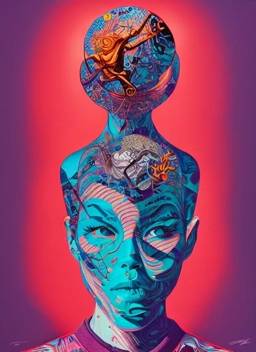 Prompt: brain circles, tristan eaton, victo ngai, artgerm, rhads, ross draws, hyperrealism, intricate detailed