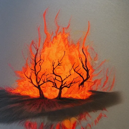 Prompt: evil tree on fire, photorealism, sharp focus