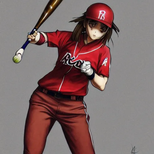 Prompt: anime style, female baseball player, red sport clothing, realistic anatomy, launching straight ball, brown short hair, hair down, symmetrical facial features, from arknights, hyper realistic, rule of thirds, extreme detail, 4 k drawing, safebooru, realistic lighting, by alphonse mucha, greg rutkowski, sharp focus, backlit