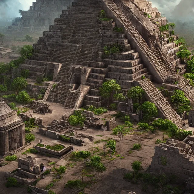 Prompt: transcription of the mayans, hyper detailed, digital art, trending in artstation, cinematic lighting, studio quality, smooth render, unreal engine 5 rendered, octane rendered, 8 k