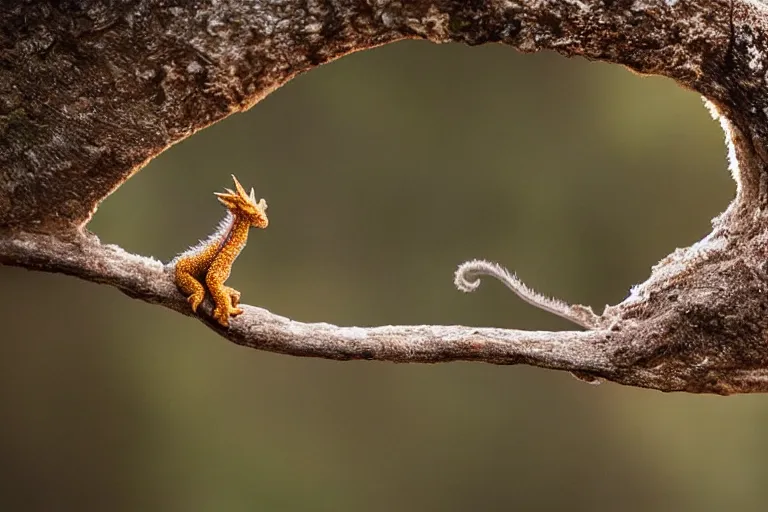 Prompt: wildlife photography tiny dragon by Emmanuel Lubezki