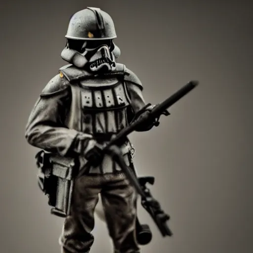 Prompt: imperial german stormtrooper, 8 k, shallow depth of field, moody lighting, cinematic lighting,