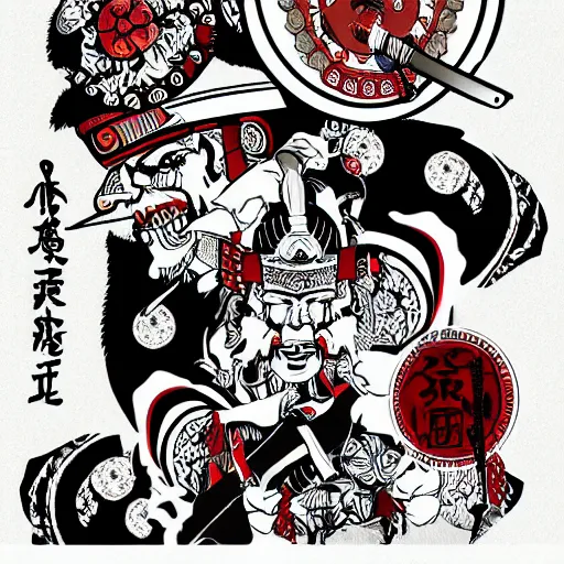 Image similar to samurai in graphic style n 6 4