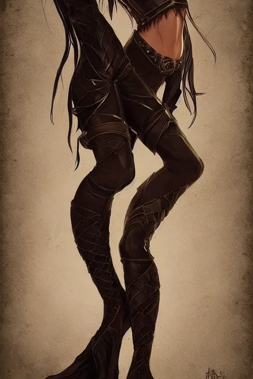 Image similar to a beatiful female elven priestess wearing thigh high black leather boots, detailed digital art in the style of Charlie Bowater