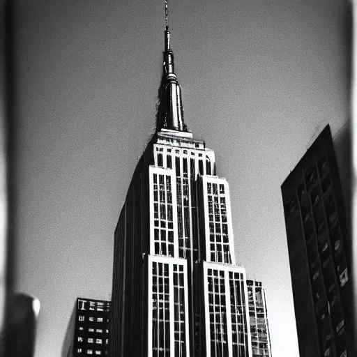 Prompt: empire state building, disposable kodak photo