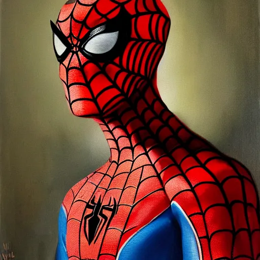 Image similar to portrait of spiderman as the german chancellor, 1 9 3 5, military uniform, oil on canvas by william sidney mount, trending on artstation