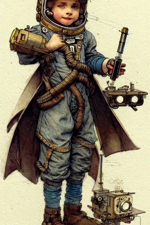 Prompt: ( ( ( ( ( 1 2 5 0 s retro future 1 0 year boy old super scientest in space pirate mechanics costume. muted colors. childrens layout, ) ) ) ) ) by jean - baptiste monge,!!!!!!!!!!!!!!!!!!!!!!!!!