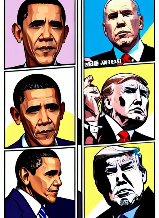 Image similar to GTA Cover Art, Obama, Biden, Trump, Pelosi, Schumer, Pence