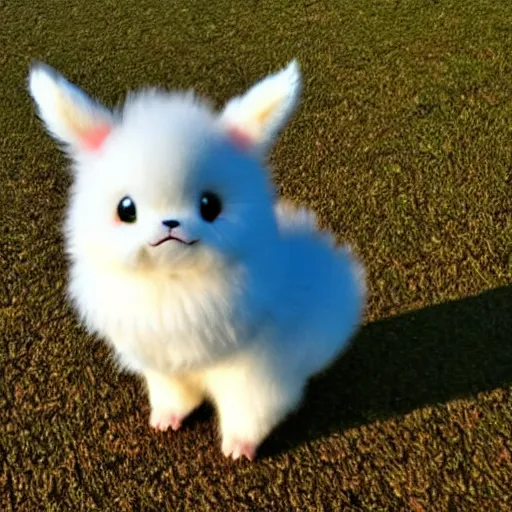 Image similar to real life Pokemon, cute!!!, fluffy!!!, ultra realistic!!!, golden hour, sharp focus