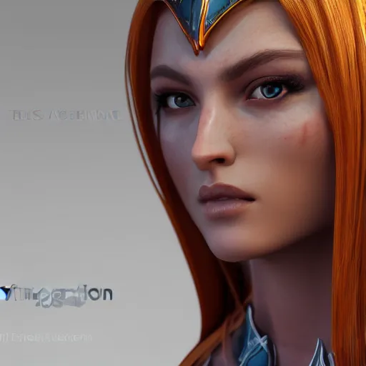 Prompt: portrait of a beautiful female high elf with tan skin, 3 d octane render trending on art station 8 k