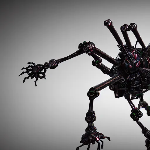 Image similar to mechanical spider robot, insane details, sharp focus, octane render, depth of field