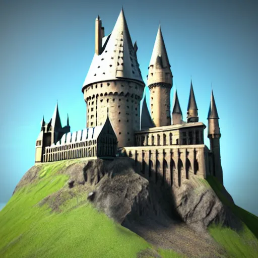 Image similar to hogwarts castle video game, unreal engine, 3d render