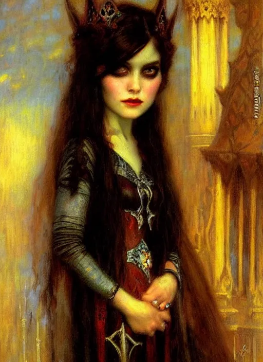 Image similar to gothic princess portrait. by gaston bussiere