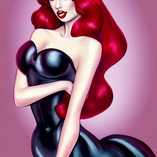 Image similar to Taylor Swift cosplaying as jessica rabbit, by artgerm, deviantart