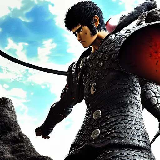 Image similar to guts from berserk, unreal engine