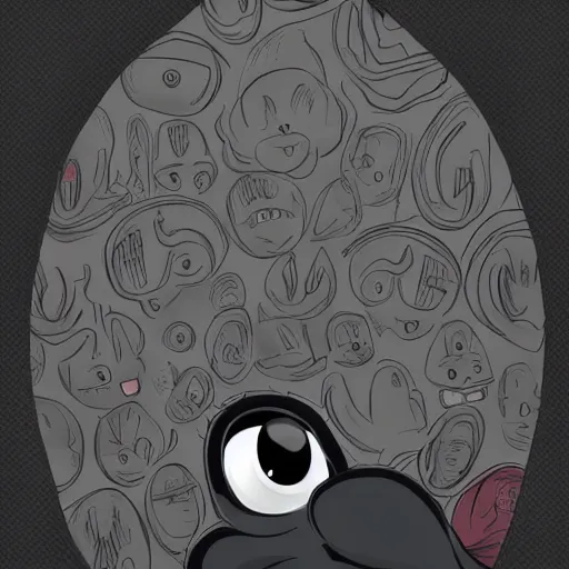 Image similar to A extremely highly detailed majestic hi-res beautiful, highly detailed head and shoulders portrait of a scary terrifying, horrifying, creepy black cartoon rabbit with scary big eyes, earing a shirt laughing, hey buddy, let's be friends, in the art style of Walt Disney