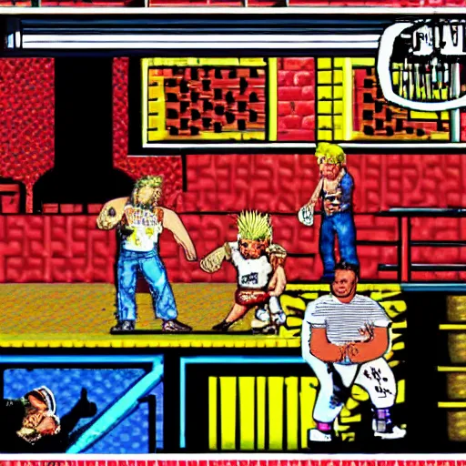 Image similar to a screenshot of guy fieri : backyard wrestling the video game 1 9 8 9 special tournament edition plus alpha featuring guy fieri for the nintendo genesis, game case, box art