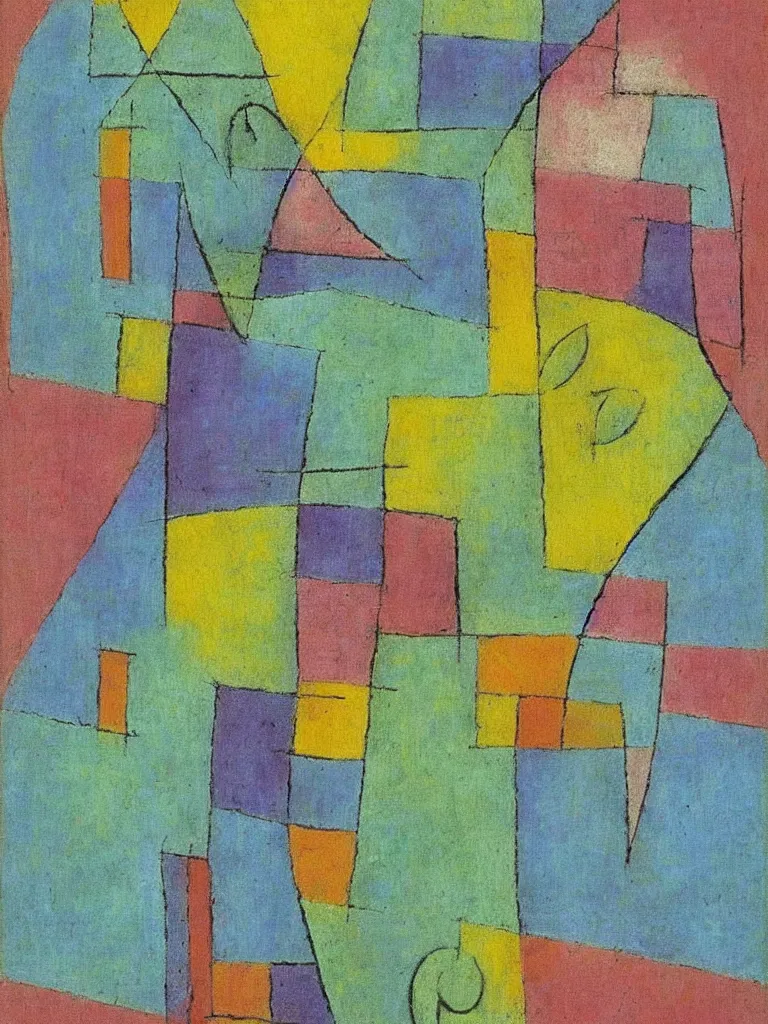 Prompt: a cubism painting by paul klee, pastel colors,