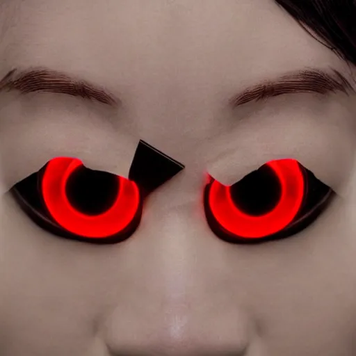 Image similar to “a cyborg woman with red eyes”