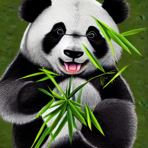 Giant panda sitting eating bamboo illustration  Stock Image  C0400564   Science Photo Library