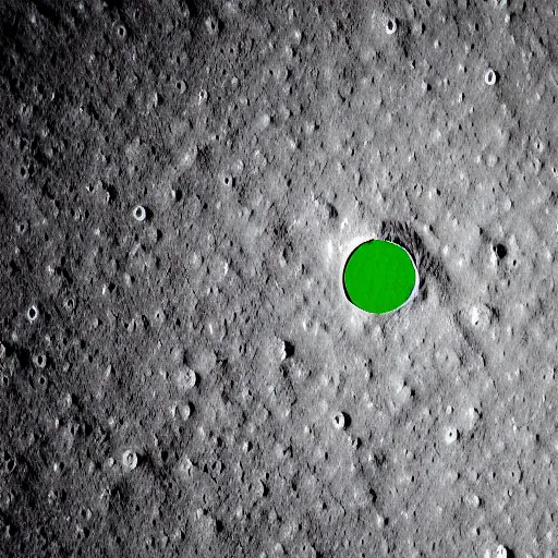 Image similar to a photography of a green soccer pitch on the moon, extreme long shot