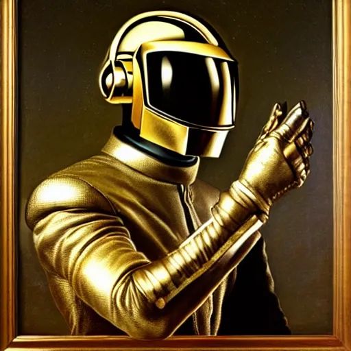 Image similar to renaissance portrait of Daft Punk, masterpiece by Eugene de Blaas